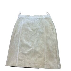 Vintage 90s Terry Lewis tan suede Pencil Skirt size L/XL NOS
